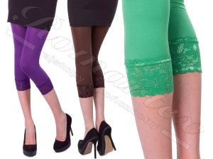 Legginsy mikrofibra z koronką