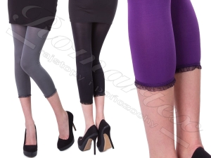 Legginsy mikrofibra z obszywką